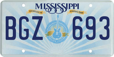 MS license plate BGZ693
