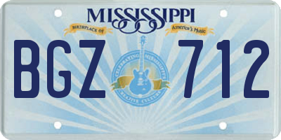 MS license plate BGZ712