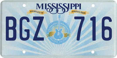 MS license plate BGZ716