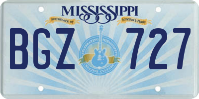 MS license plate BGZ727