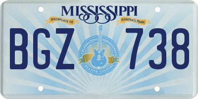 MS license plate BGZ738