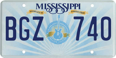 MS license plate BGZ740