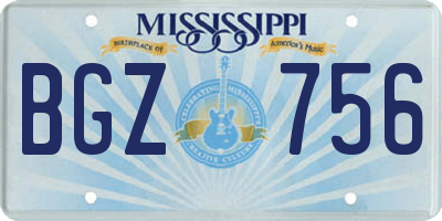 MS license plate BGZ756
