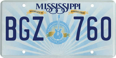 MS license plate BGZ760
