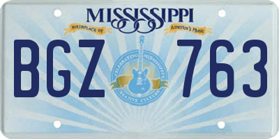 MS license plate BGZ763
