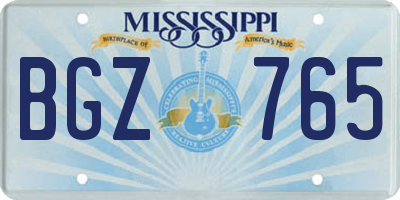 MS license plate BGZ765