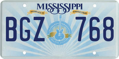 MS license plate BGZ768