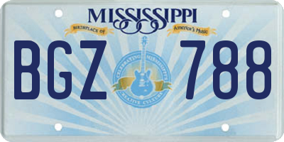 MS license plate BGZ788