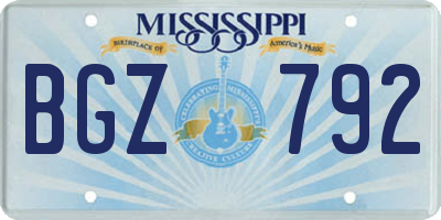 MS license plate BGZ792
