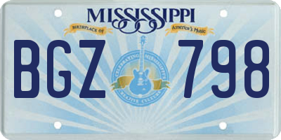 MS license plate BGZ798