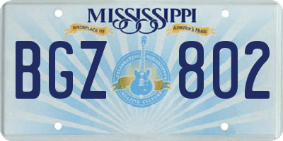 MS license plate BGZ802