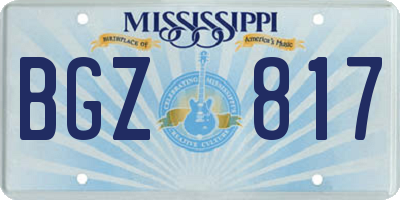 MS license plate BGZ817