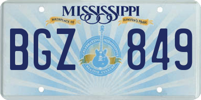 MS license plate BGZ849