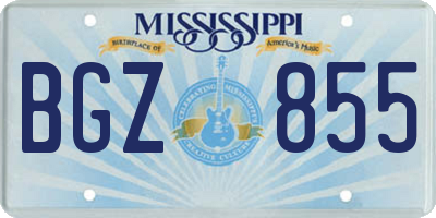 MS license plate BGZ855