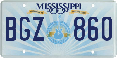 MS license plate BGZ860