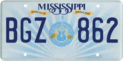 MS license plate BGZ862