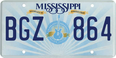 MS license plate BGZ864