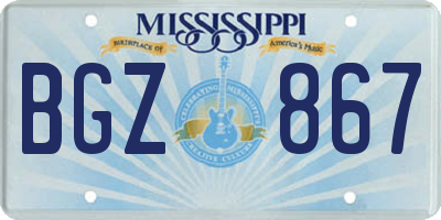 MS license plate BGZ867