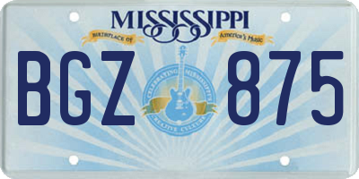 MS license plate BGZ875