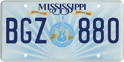 MS license plate BGZ880