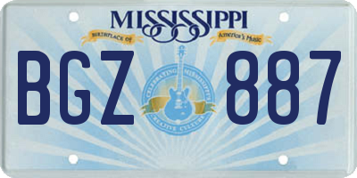 MS license plate BGZ887