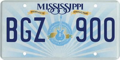 MS license plate BGZ900