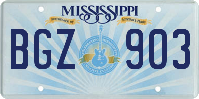 MS license plate BGZ903
