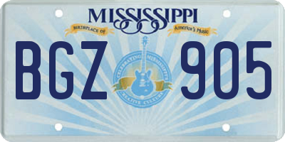 MS license plate BGZ905