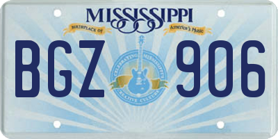 MS license plate BGZ906