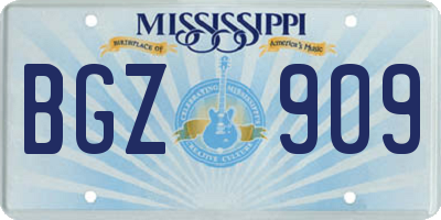 MS license plate BGZ909