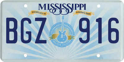 MS license plate BGZ916