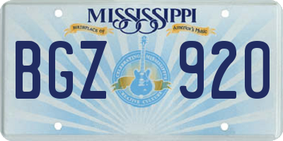 MS license plate BGZ920