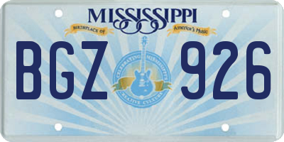 MS license plate BGZ926