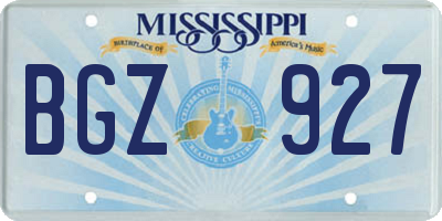 MS license plate BGZ927