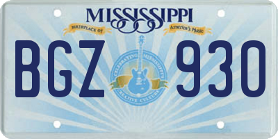 MS license plate BGZ930