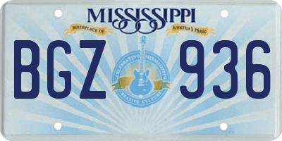 MS license plate BGZ936