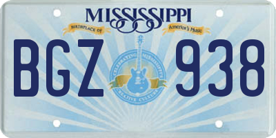 MS license plate BGZ938