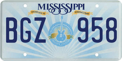 MS license plate BGZ958