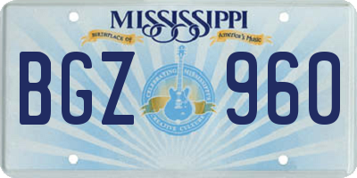 MS license plate BGZ960