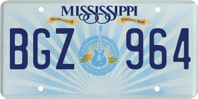 MS license plate BGZ964