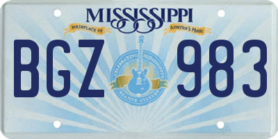 MS license plate BGZ983
