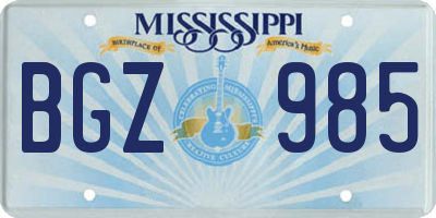 MS license plate BGZ985