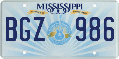 MS license plate BGZ986