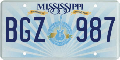 MS license plate BGZ987