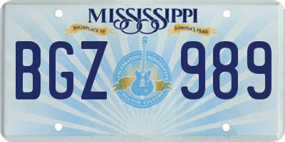 MS license plate BGZ989