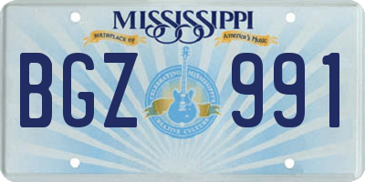 MS license plate BGZ991