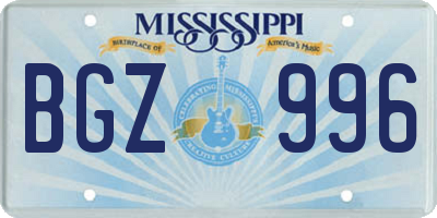 MS license plate BGZ996