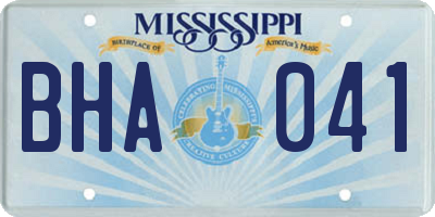 MS license plate BHA041