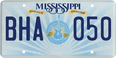 MS license plate BHA050