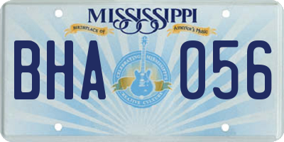 MS license plate BHA056